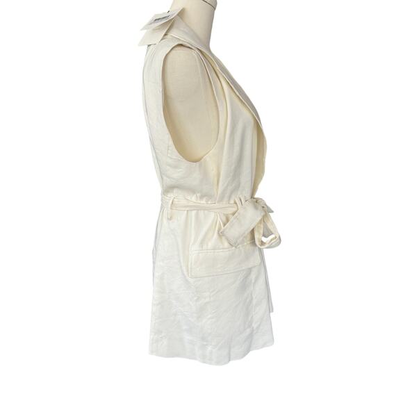 DISSH Sloan White‎ Sleeveless Linen Blend Vest US 4 AU 8 NWT - Picture 3 of 10